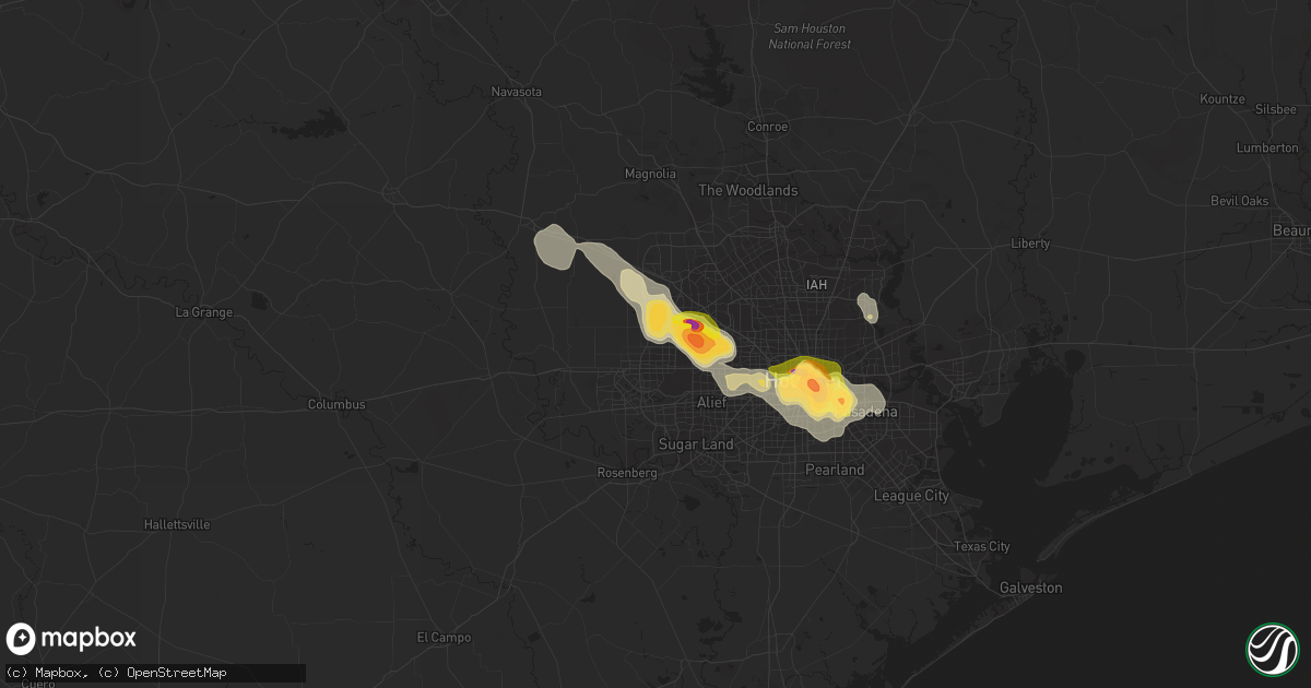 Hail map in Katy, TX on June 23, 2023
