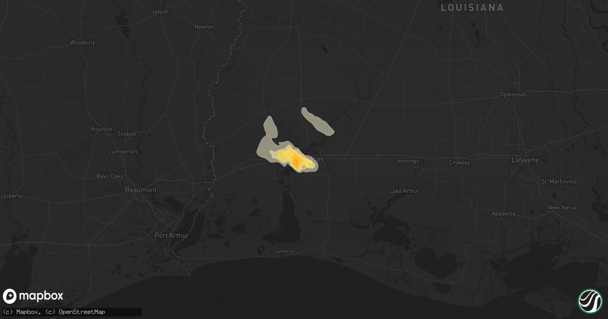 Hail map in Lake Charles, LA on June 23, 2023