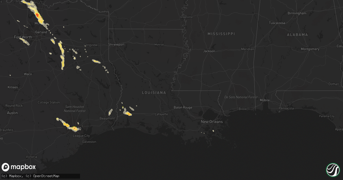 Hail map in Louisiana on June 23, 2023