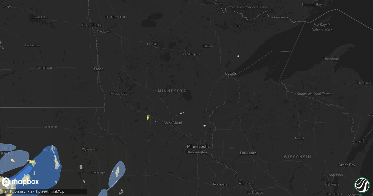 Hail map in Minnesota on June 23, 2023