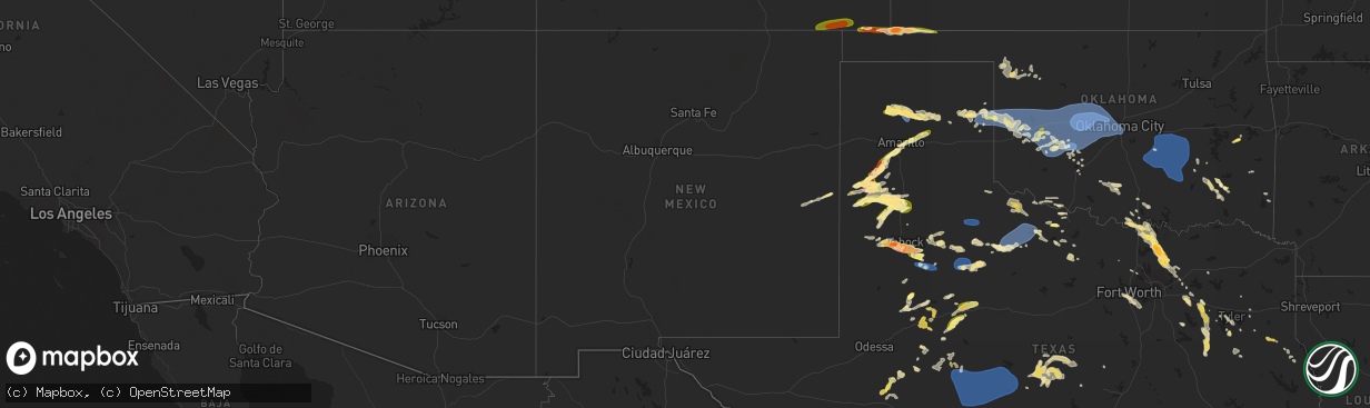 Hail map in New Mexico on June 23, 2023