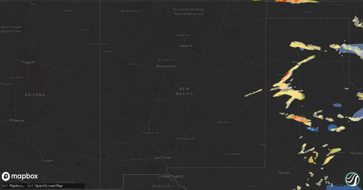 Hail map in New Mexico on June 23, 2023
