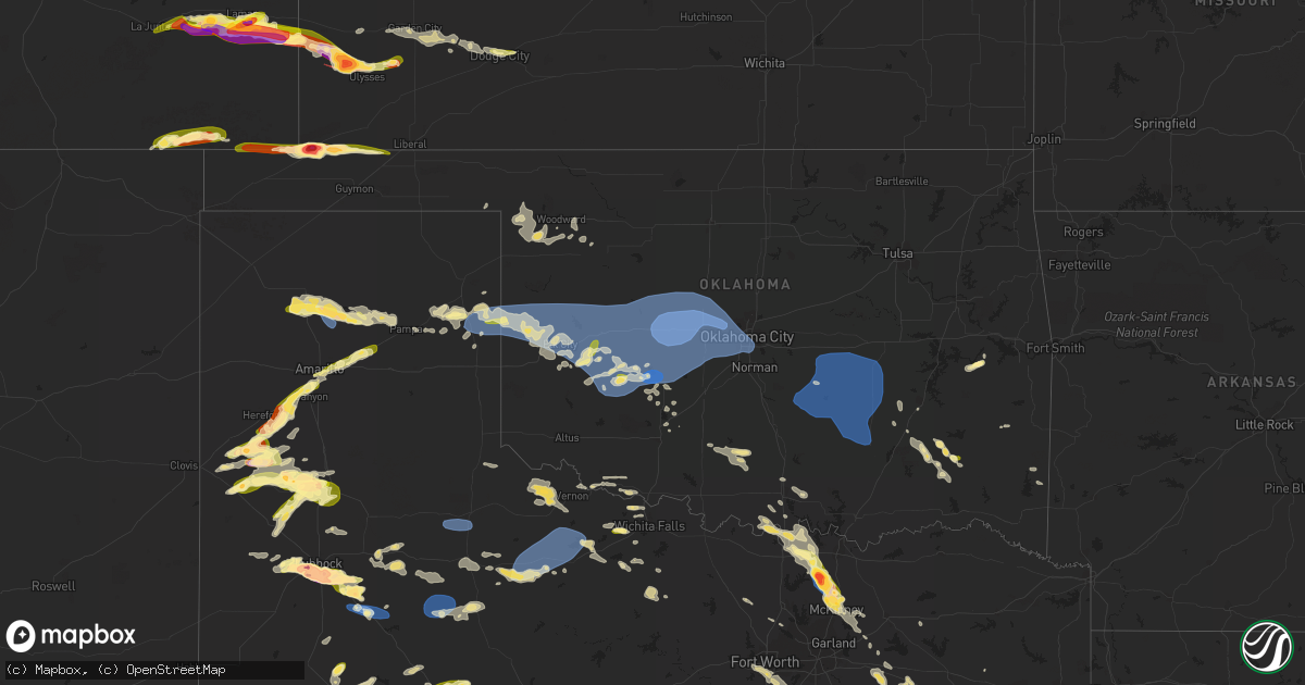 Hail map in Oklahoma on June 23, 2023