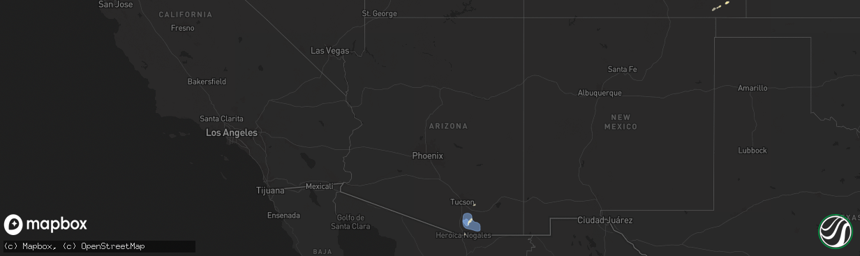 Hail map in Arizona on June 23, 2024