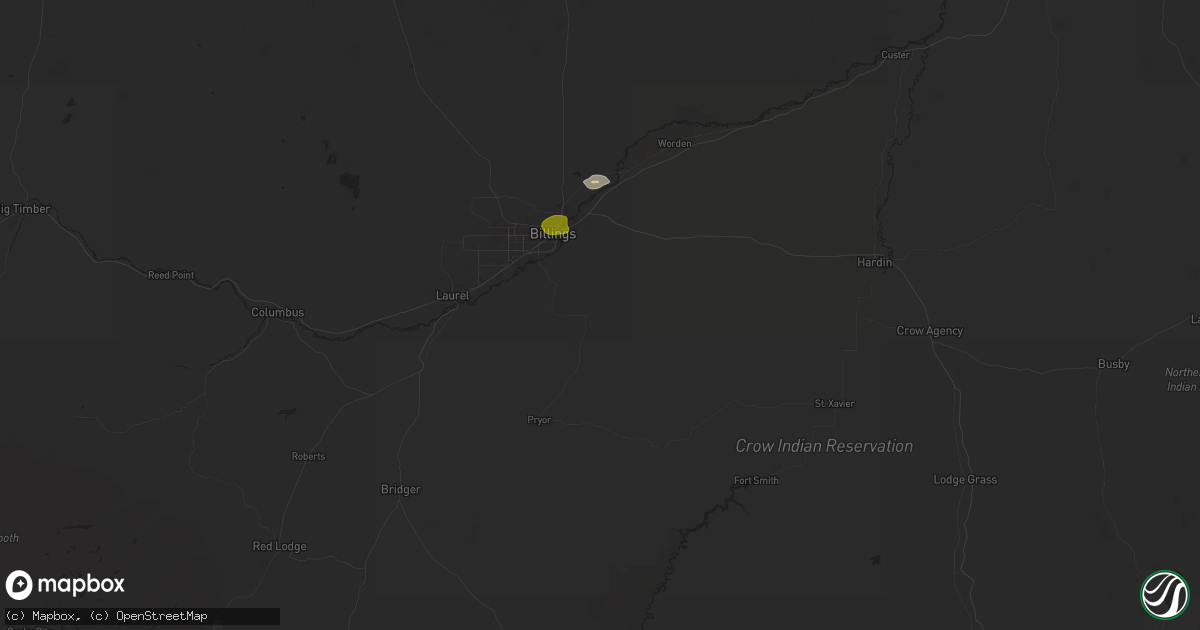 Hail map in Billings, MT on June 23, 2024