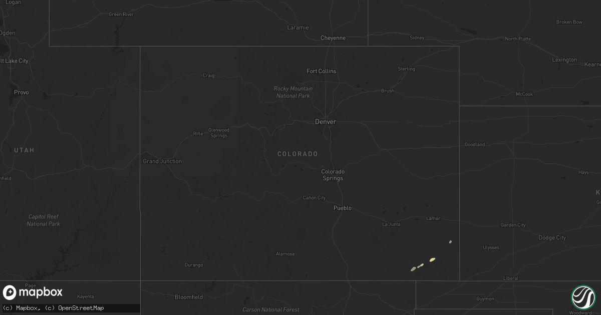 Hail map in Colorado on June 23, 2024