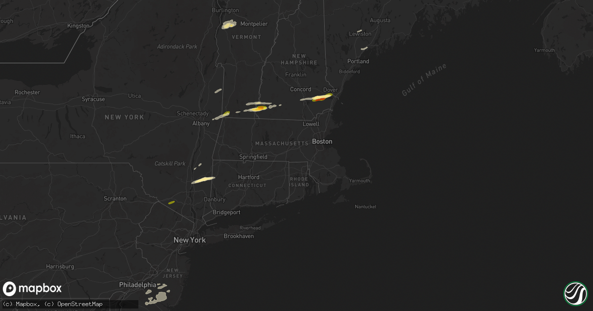 Hail map in Connecticut on June 23, 2024