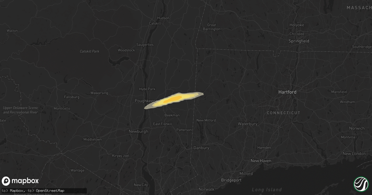 Hail map in Dover Plains, NY on June 23, 2024