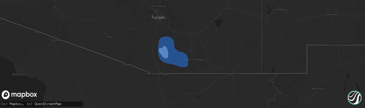 Hail map in Elgin, AZ on June 23, 2024