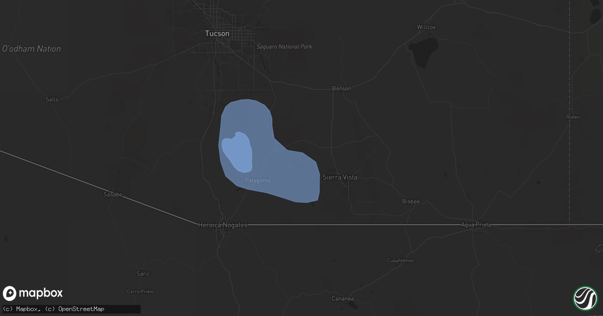Hail map in Elgin, AZ on June 23, 2024
