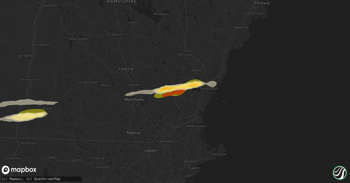 Hail map in Epping, NH on June 23, 2024