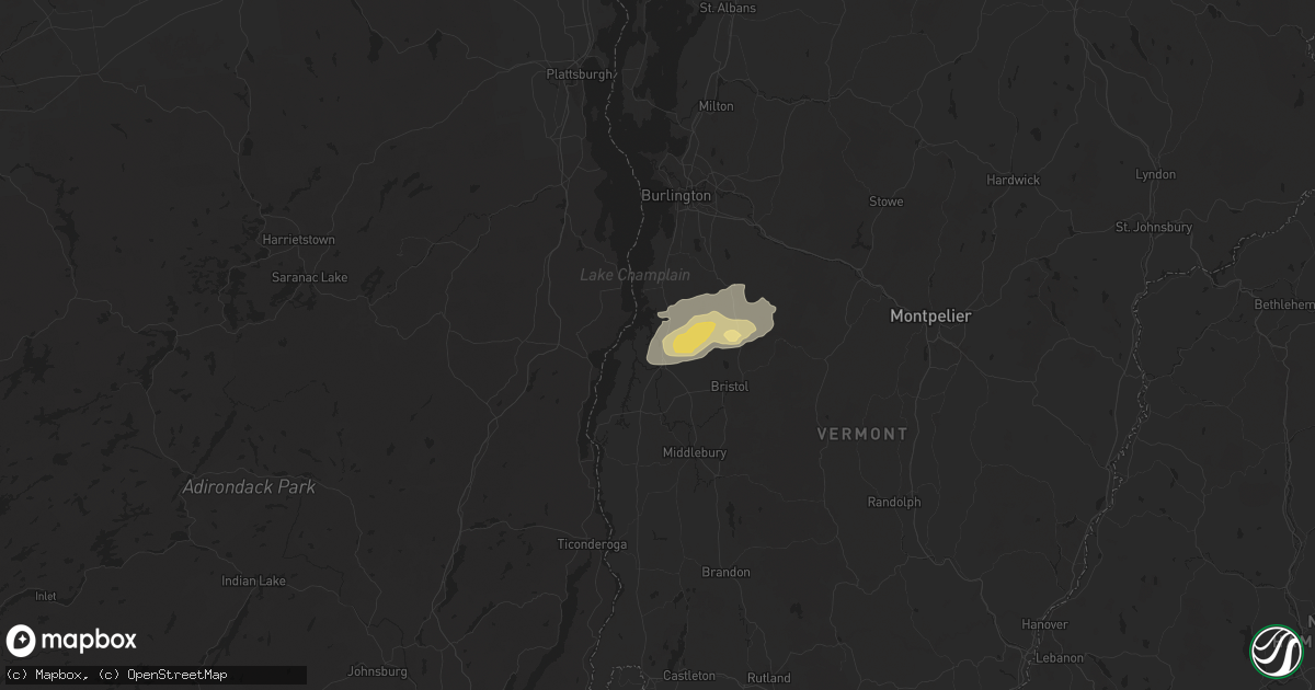 Hail map in Ferrisburgh, VT on June 23, 2024