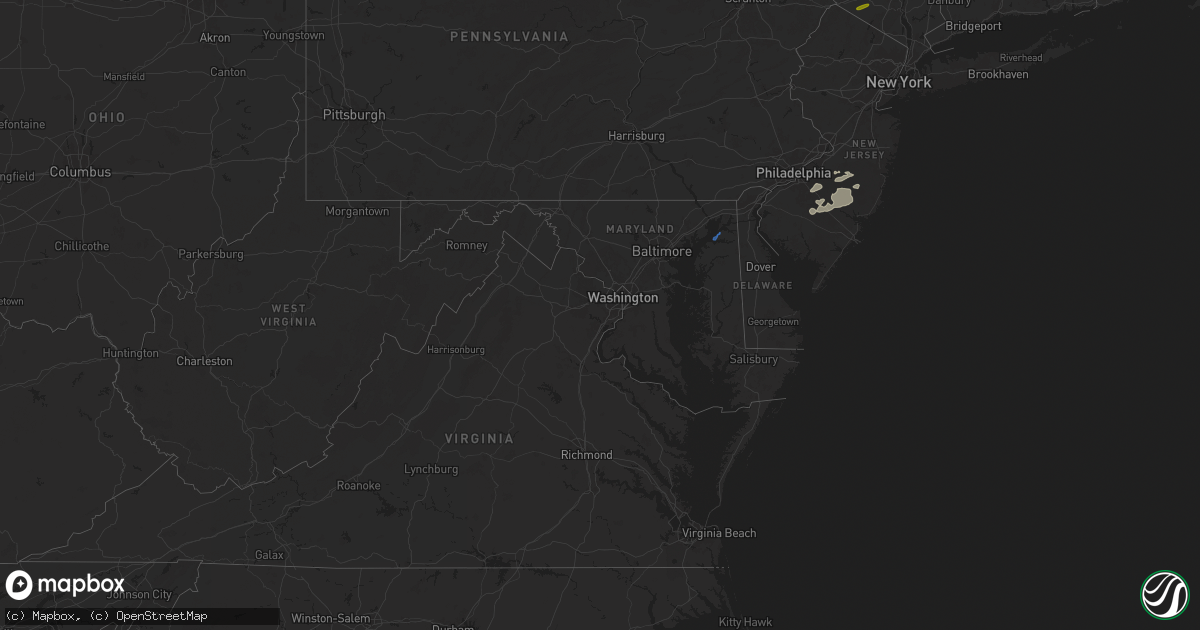 Hail map in Maryland on June 23, 2024