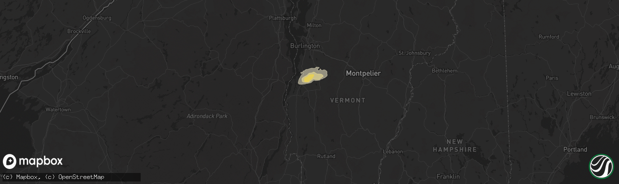 Hail map in New Haven, VT on June 23, 2024