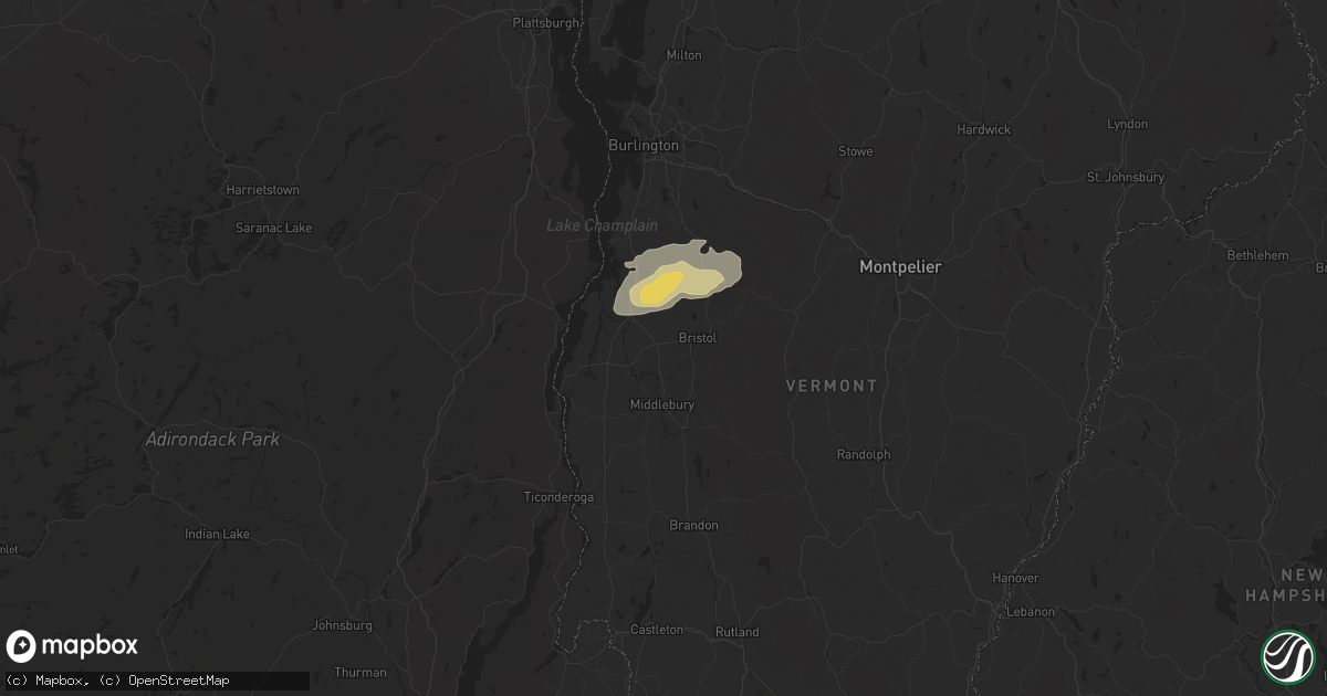 Hail map in New Haven, VT on June 23, 2024