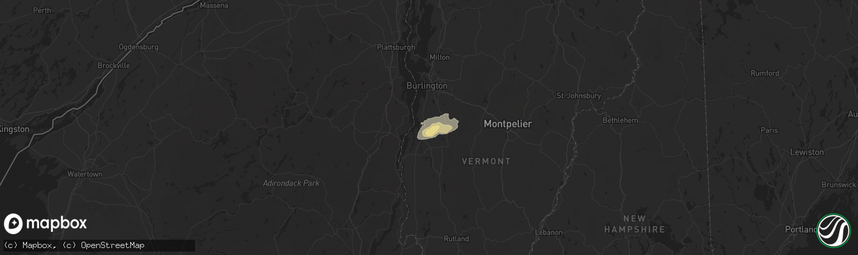 Hail map in North Ferrisburgh, VT on June 23, 2024