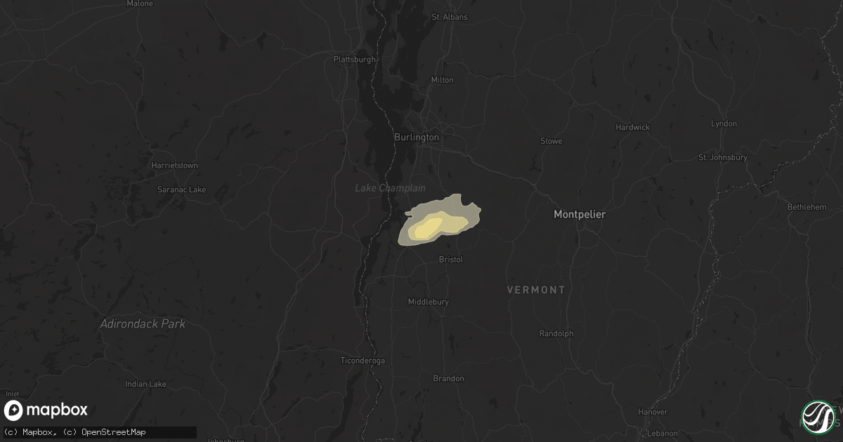 Hail map in North Ferrisburgh, VT on June 23, 2024