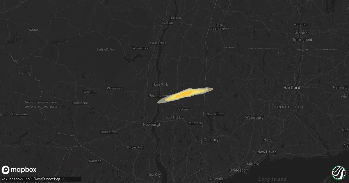 Hail map in Pleasant Valley, NY on June 23, 2024