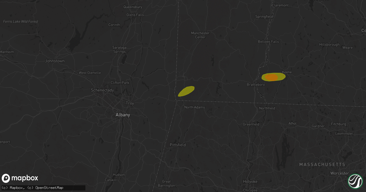 Hail map in Pownal, VT on June 23, 2024