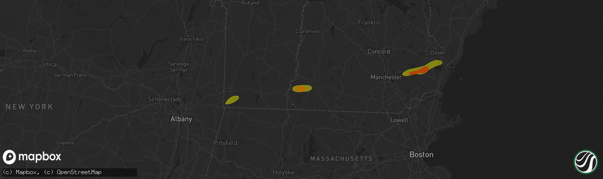 Hail map in Spofford, NH on June 23, 2024