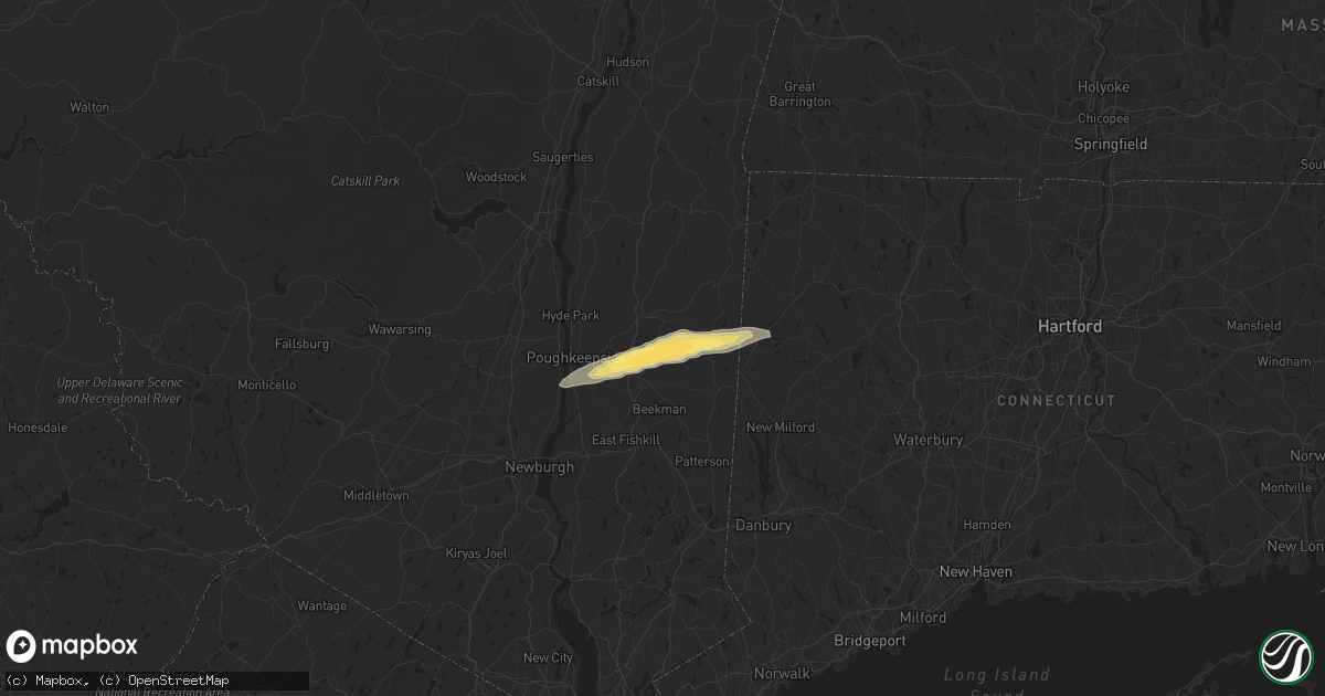 Hail map in Verbank, NY on June 23, 2024