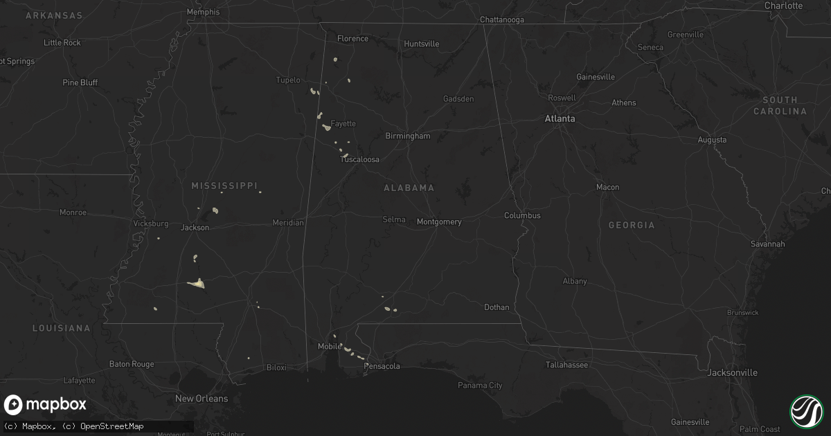 Hail map in Alabama on June 23, 2025
