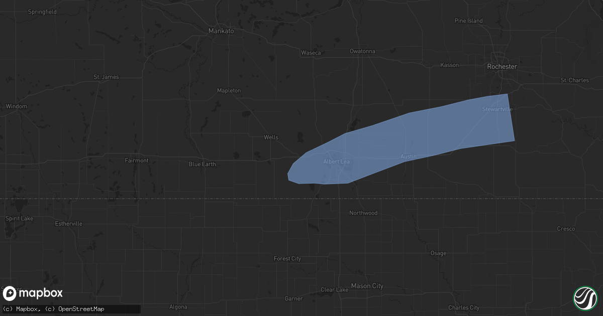 Hail map in Alden, MN on June 23, 2025