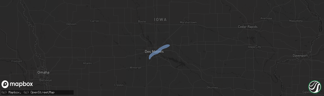 Hail map in Altoona, IA on June 23, 2025