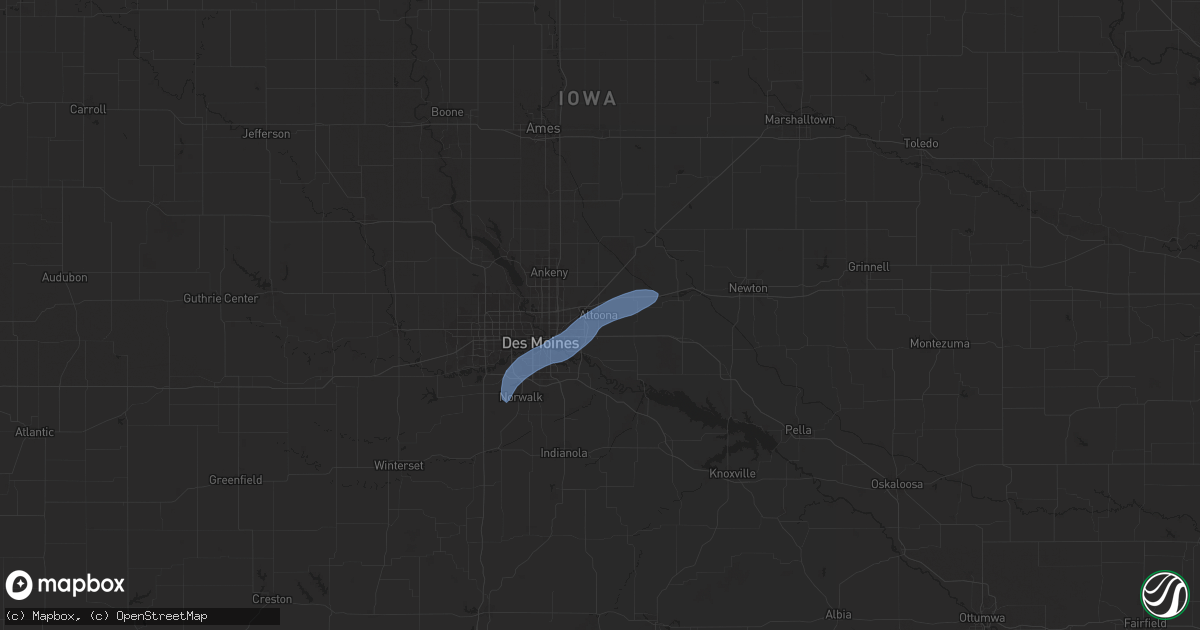 Hail map in Altoona, IA on June 23, 2025