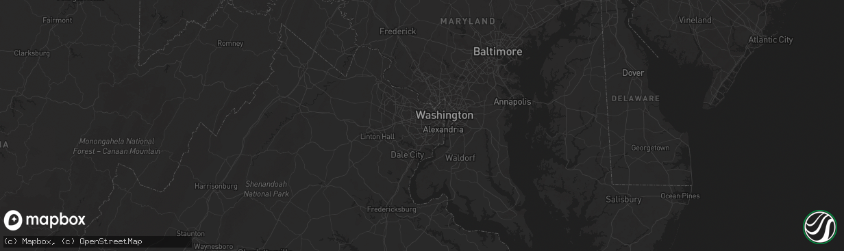 Hail map in Annandale, VA on June 23, 2025