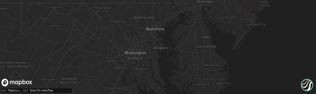 Hail map in Annapolis, MD on June 23, 2025