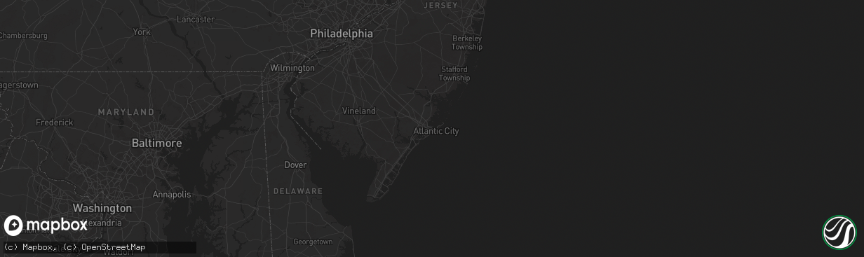 Hail map in Atlantic City, NJ on June 23, 2025