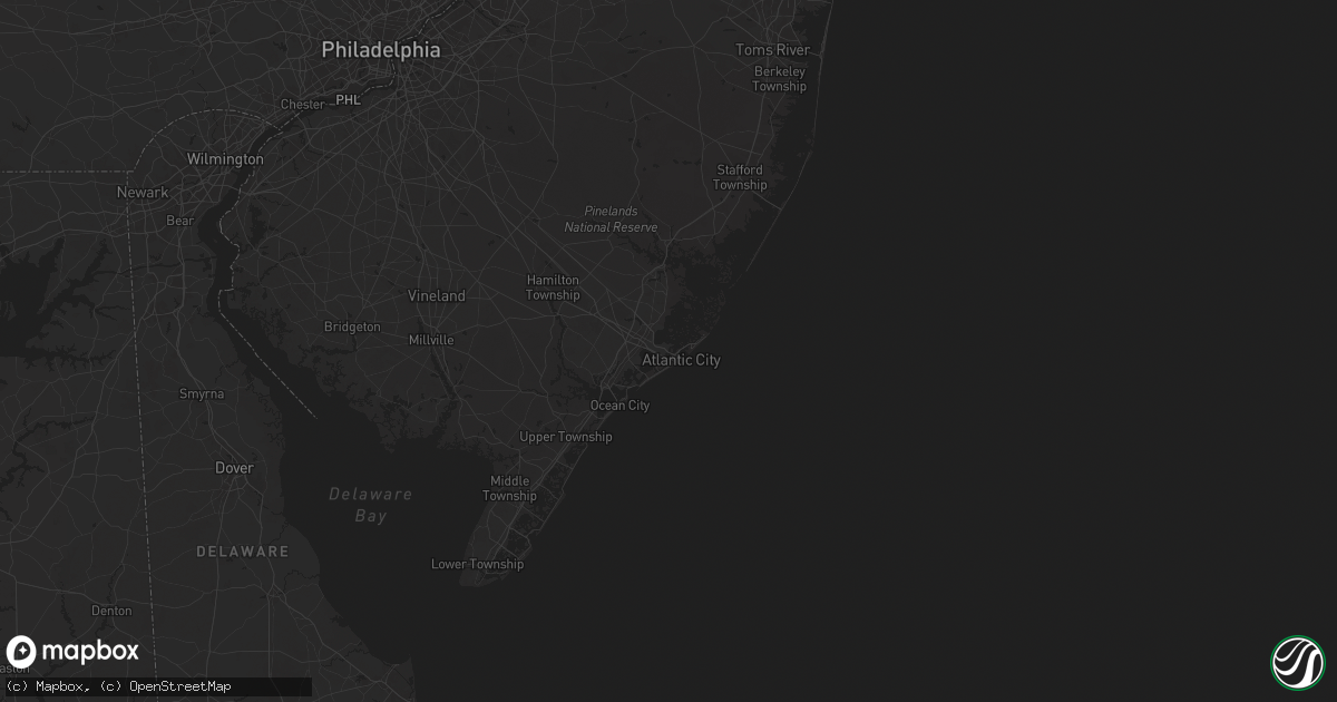 Hail map in Atlantic City, NJ on June 23, 2025