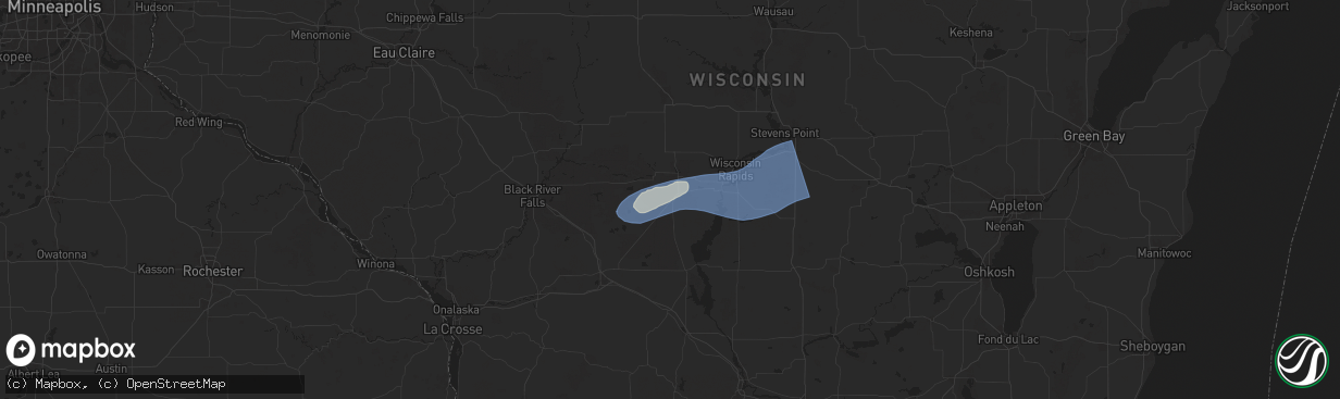 Hail map in Babcock, WI on June 23, 2025