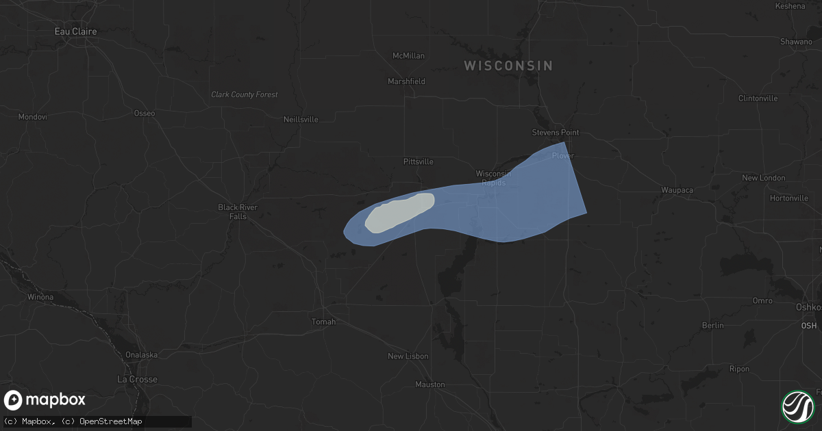 Hail map in Babcock, WI on June 23, 2025