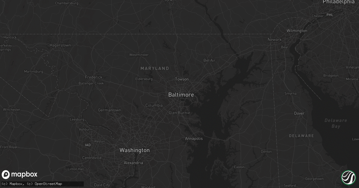 Hail map in Baltimore, MD on June 23, 2025