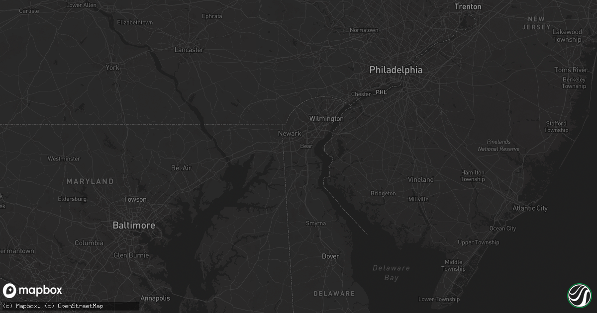 Hail map in Bear, DE on June 23, 2025