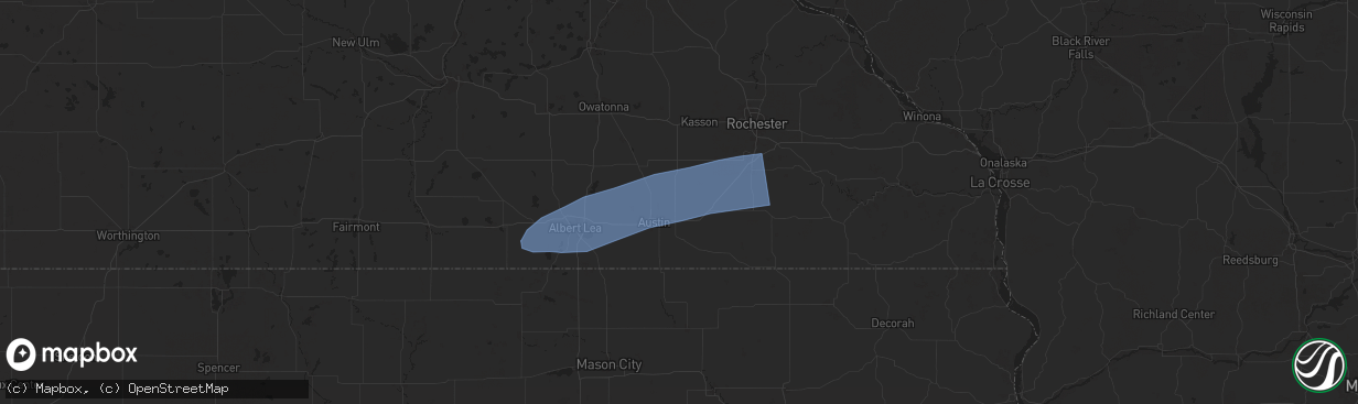 Hail map in Brownsdale, MN on June 23, 2025