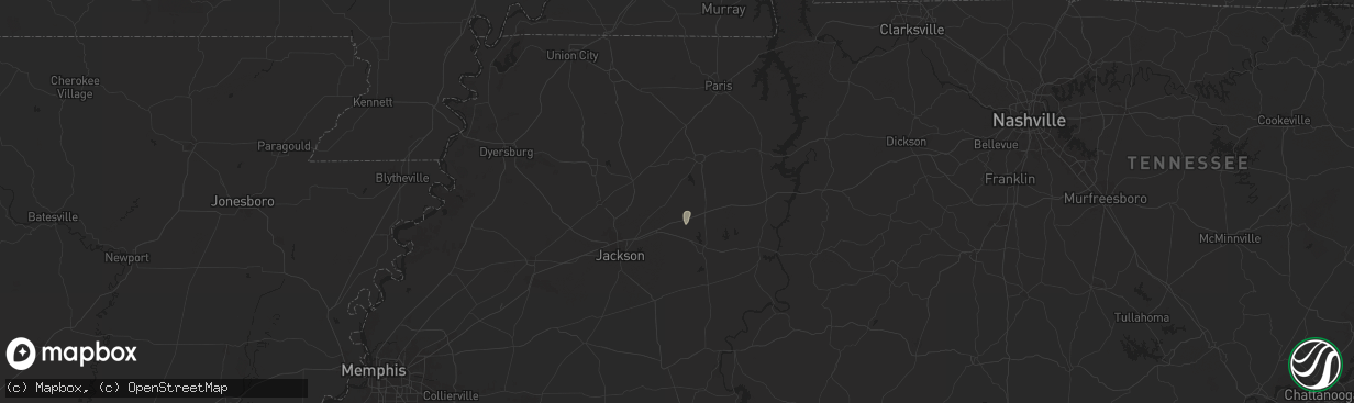 Hail map in Cedar Grove, TN on June 23, 2025