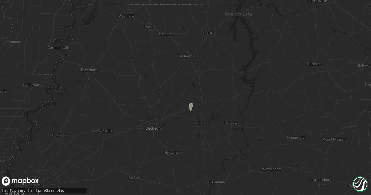 Hail map in Cedar Grove, TN on June 23, 2025