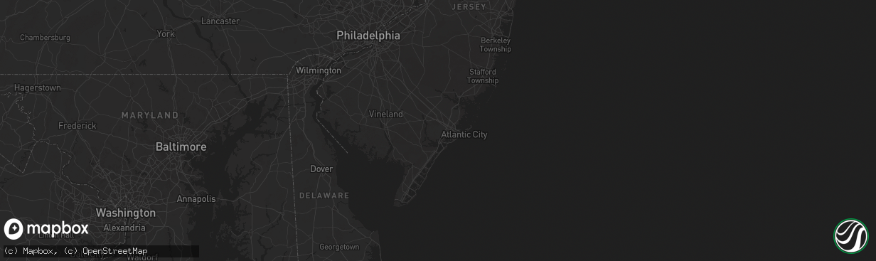 Hail map in Egg Harbor Township, NJ on June 23, 2025