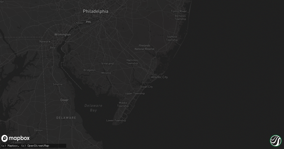 Hail map in Egg Harbor Township, NJ on June 23, 2025