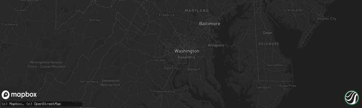 Hail map in Falls Church, VA on June 23, 2025