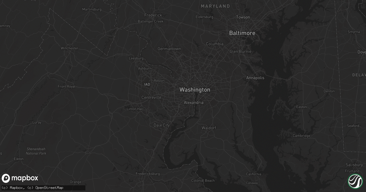 Hail map in Falls Church, VA on June 23, 2025