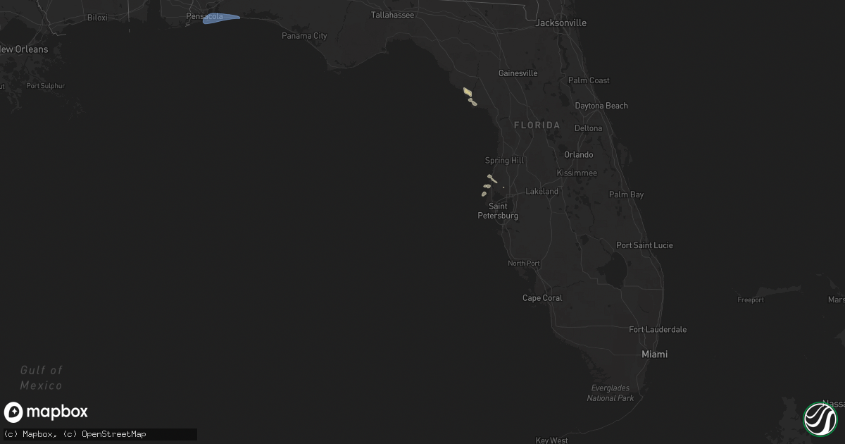 Hail map in Florida on June 23, 2025