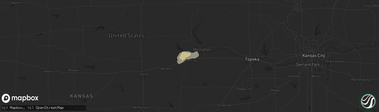 Hail map in Fort Riley, KS on June 23, 2025