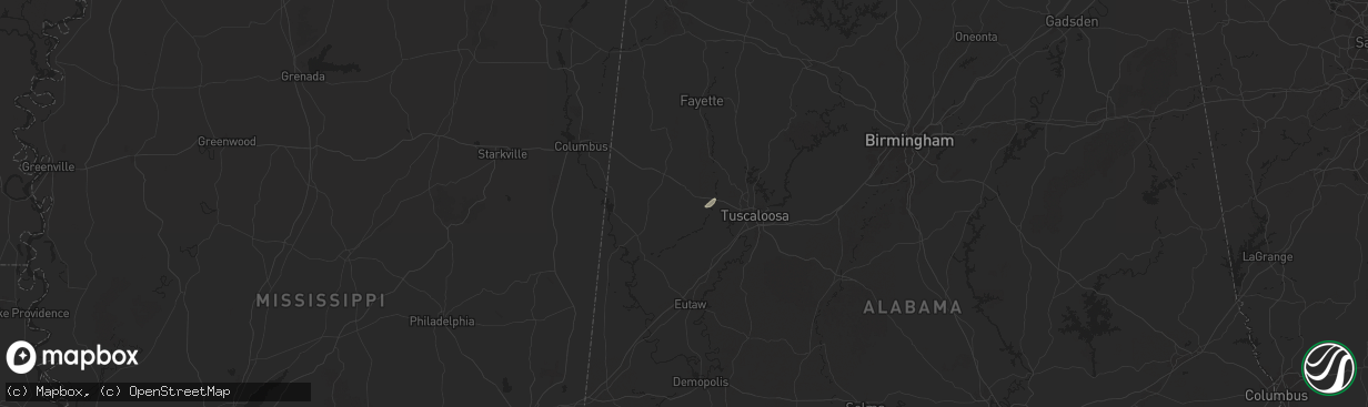Hail map in Gordo, AL on June 23, 2025