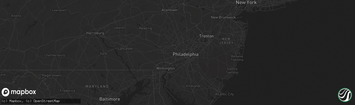 Hail map in Havertown, PA on June 23, 2025
