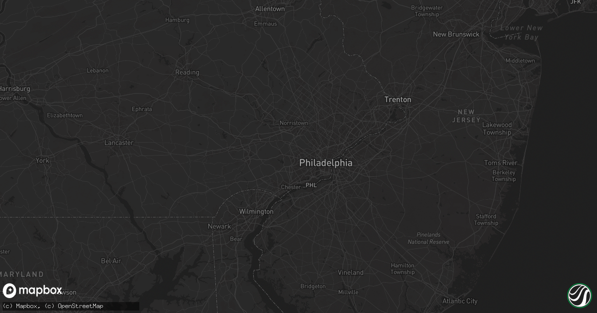 Hail map in Havertown, PA on June 23, 2025