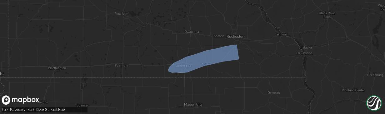 Hail map in Hollandale, MN on June 23, 2025